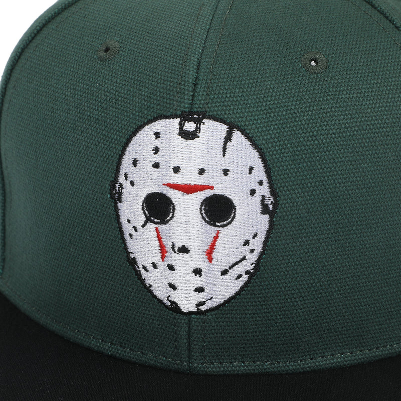 Load image into Gallery viewer, Friday the 13th - Jason Mask Traditional Flat Bill Snapback Hat

