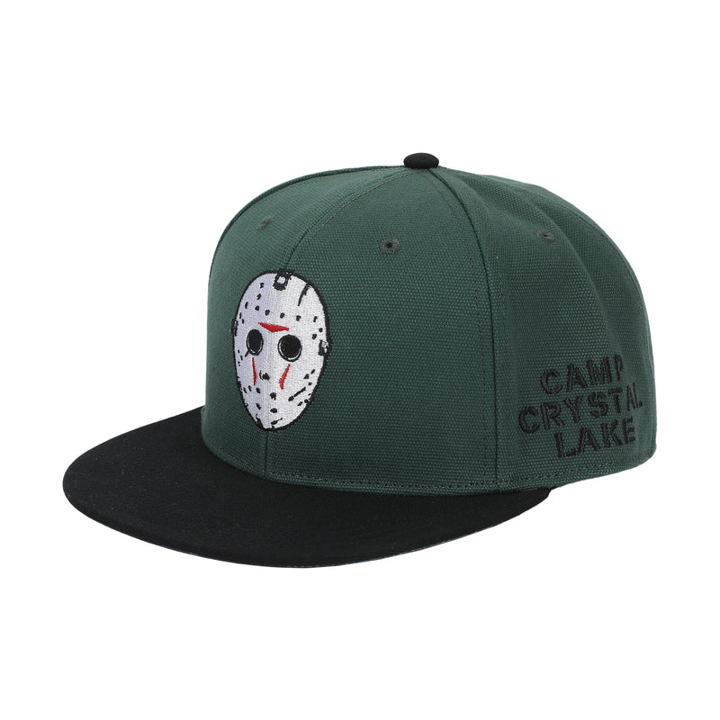 Load image into Gallery viewer, Friday the 13th - Jason Mask Traditional Flat Bill Snapback Hat
