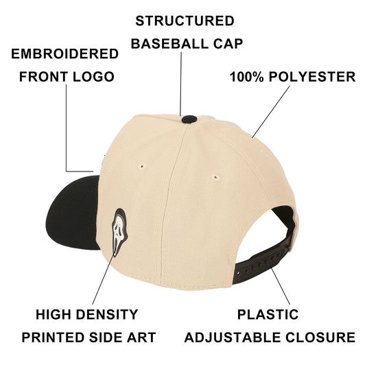 Bioworld Ghostface - Embroidered Canvas B104 A-Frame Snapback Hat