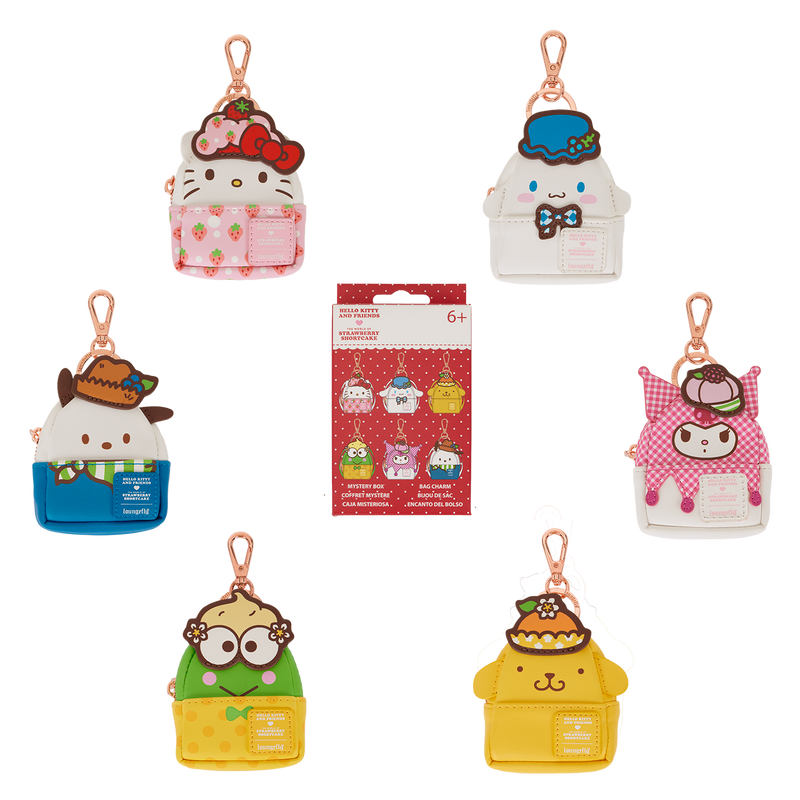 Load image into Gallery viewer, Loungefly Sanrio Hello Kitty &amp; Friends x Strawberry Shortcake - Cosplay Mystery Mini 1pc Backpack Keychain
