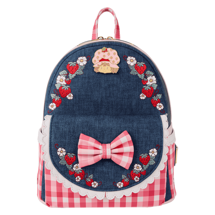 Loungefly Strawberry Shortcake - Faux Denim Gingham Mini Backpack
