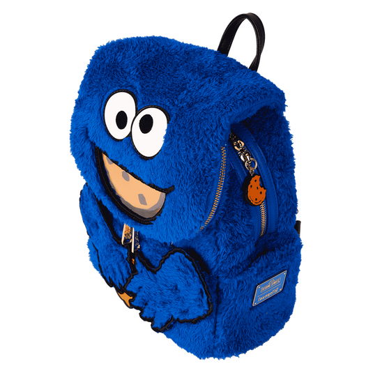 Loungefly Sesame Street - Sesame Street Cookie Monster Plush Cosplay Mini Backpack With Coin Bag