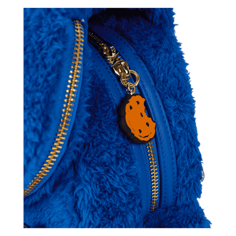Cargue la imagen en el visor de la galería, Loungefly Sesame Street - Sesame Street Cookie Monster Plush Cosplay Mini Backpack With Coin Bag
