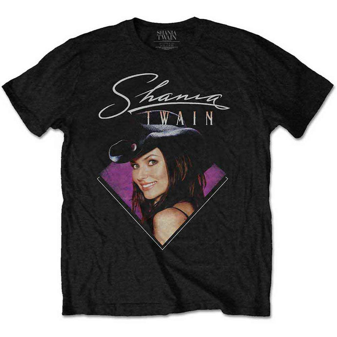 Shania Twain - Purple Photo Black Unisex T-Shirt