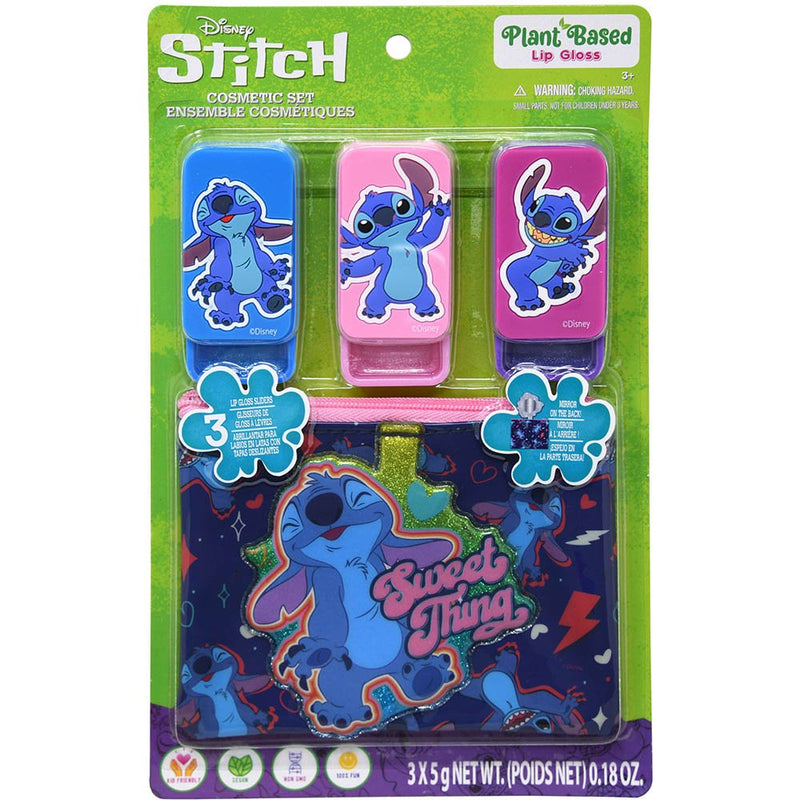 Lilo & Stitch - 3pk Plant Based Lip Gloss w/Cosmetic Bag on Card