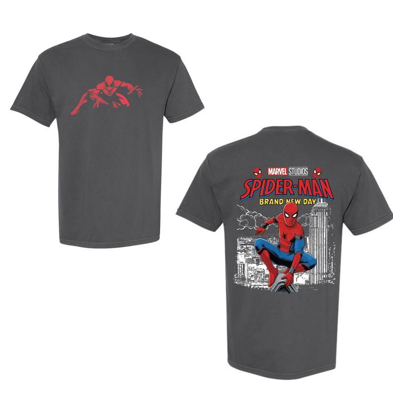 Cargue la imagen en el visor de la galería, Spiderman - Brand New Day Charcoal Adult Comfort Color T-shirt
