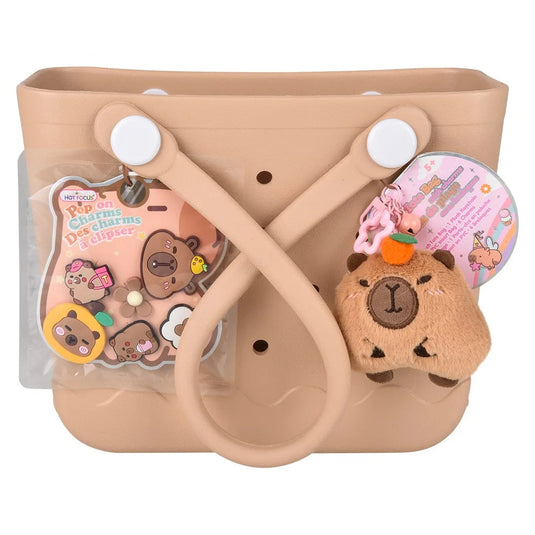 Hot Focus - Capybara Charms Beach Tote Bag