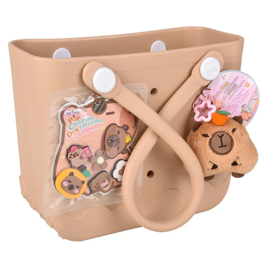 Hot Focus - Capybara Charms Beach Tote Bag