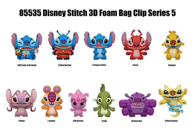 Chargez l&#39;image dans la visionneuse de la galerie, Lilo &amp; Stitch Stitch Series 5 Clip pour sac en mousse 3D
