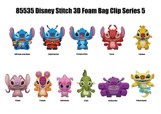 Monogram Lilo & Stitch Stitch Series 5 3D Foam Bag Clip