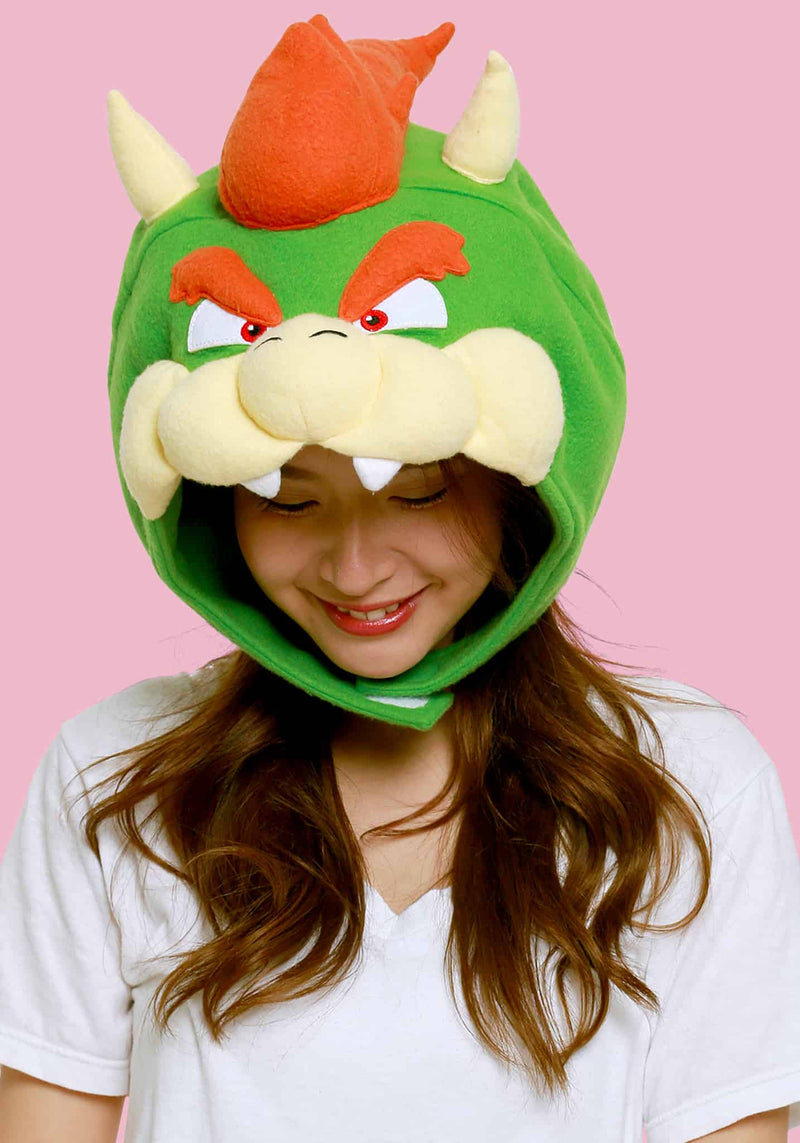 Load image into Gallery viewer, Clever Idiots Inc. Super Mario Brothers Bowser Kigurumi Cozy Costume Fluffy Beanie Hat
