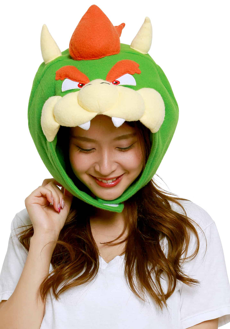 Load image into Gallery viewer, Clever Idiots Inc. Super Mario Brothers Bowser Kigurumi Cozy Costume Fluffy Beanie Hat
