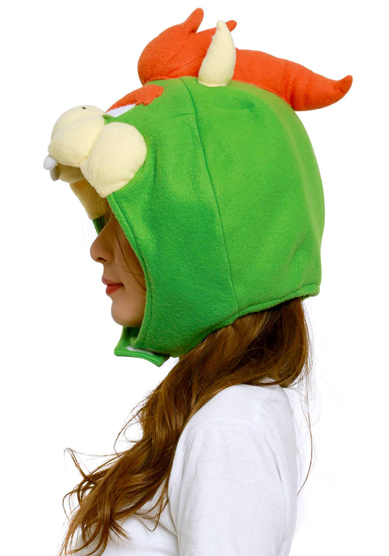Load image into Gallery viewer, Clever Idiots Inc. Super Mario Brothers Bowser Kigurumi Cozy Costume Fluffy Beanie Hat
