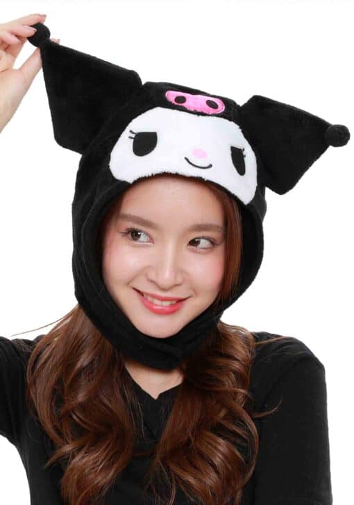 Chargez l&#39;image dans la visionneuse de la galerie, Clever Idiots Inc. Sanrio Kuromi Cozy Costume Beanie Hat
