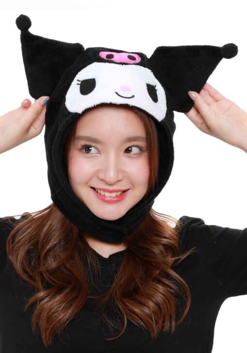 Chargez l&#39;image dans la visionneuse de la galerie, Clever Idiots Inc. Sanrio Kuromi Cozy Costume Beanie Hat
