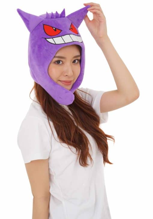 Cargue la imagen en el visor de la galería, Clever Idiots Inc. Pokemon Gengar Cozy Costume Fluffy Beanie Hat
