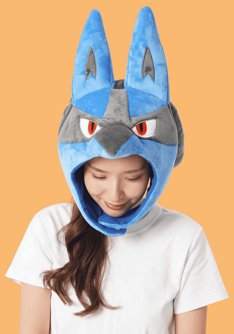 Load image into Gallery viewer, Clever Idiots Inc. Pokemon Lucario Kigurumi Cozy Costume Beanie Hat
