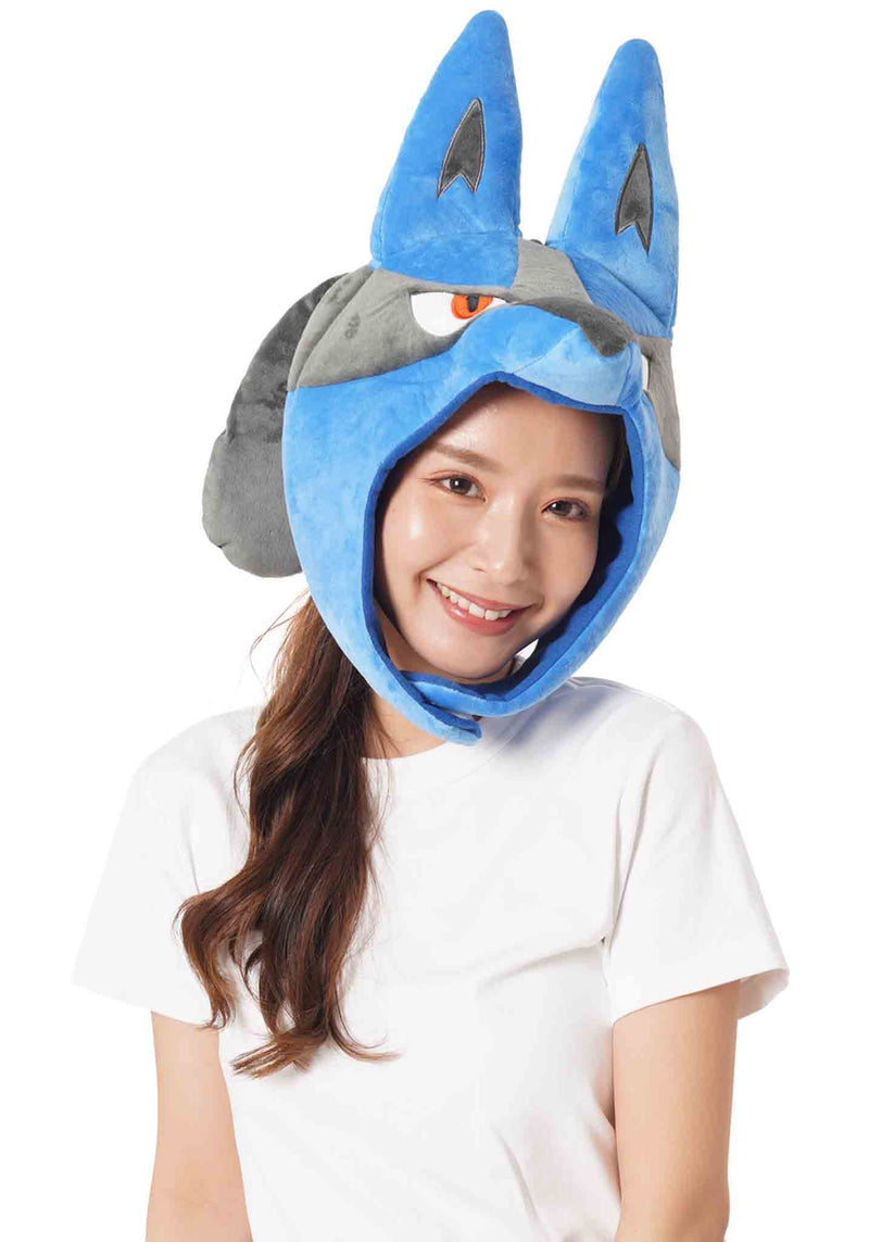 Load image into Gallery viewer, Clever Idiots Inc. Pokemon Lucario Kigurumi Cozy Costume Beanie Hat
