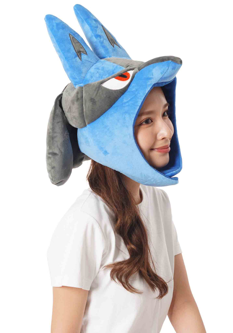 Load image into Gallery viewer, Clever Idiots Inc. Pokemon Lucario Kigurumi Cozy Costume Beanie Hat
