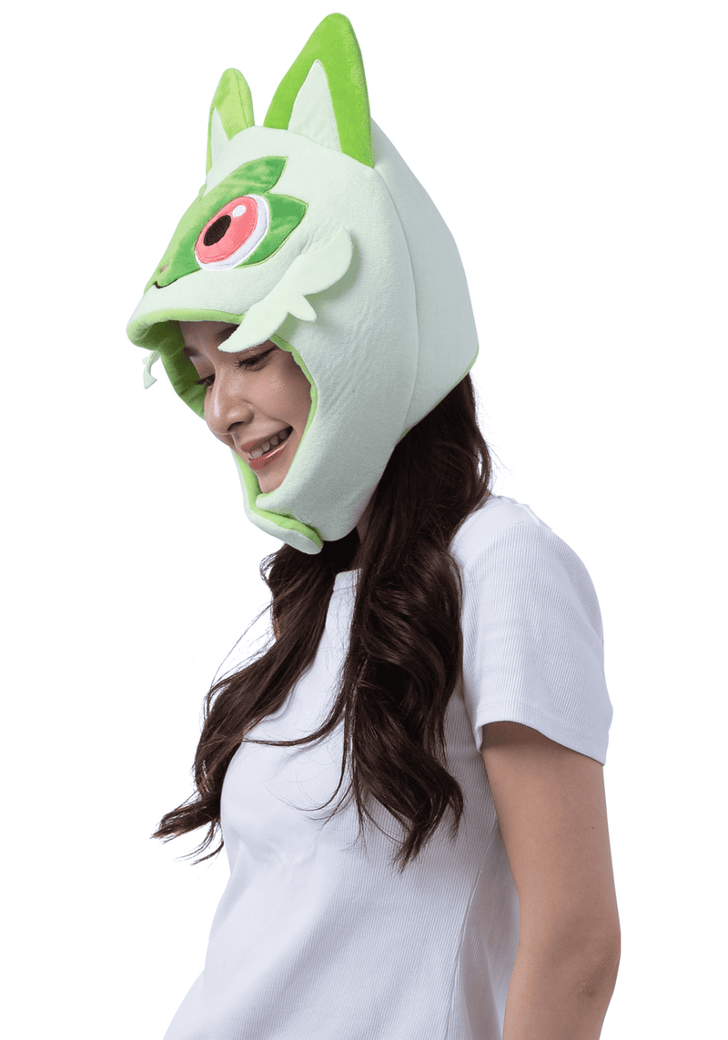 Load image into Gallery viewer, Clever Idiots Inc. Pokemon Sprigatito Kigurumi Costume Beanie Hat
