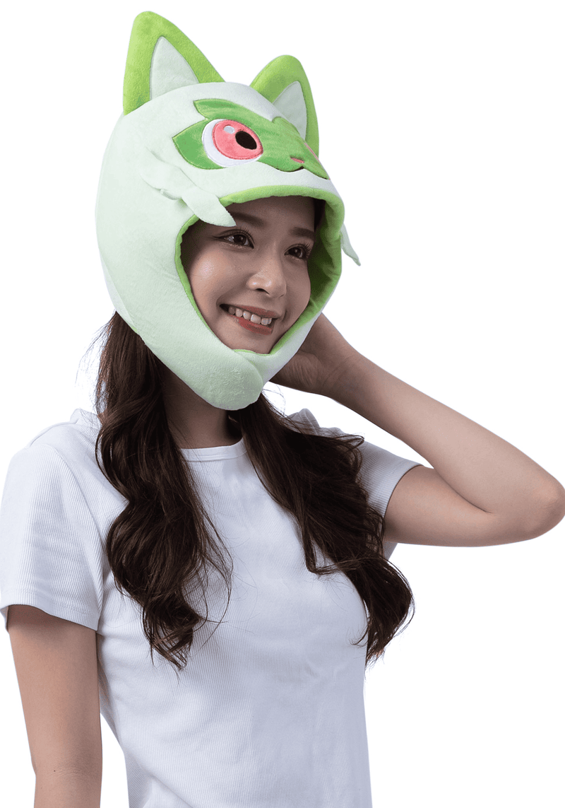 Load image into Gallery viewer, Clever Idiots Inc. Pokemon Sprigatito Kigurumi Costume Beanie Hat
