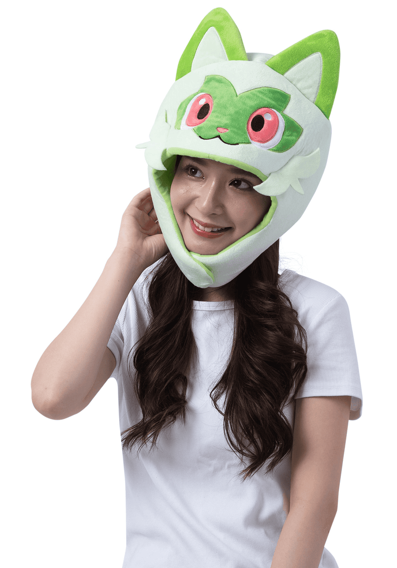 Load image into Gallery viewer, Clever Idiots Inc. Pokemon Sprigatito Kigurumi Costume Beanie Hat
