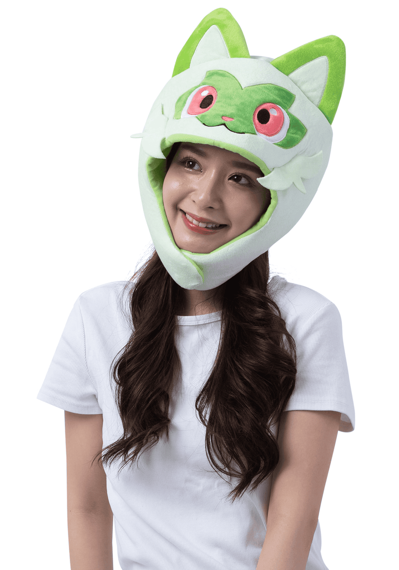 Load image into Gallery viewer, Clever Idiots Inc. Pokemon Sprigatito Kigurumi Costume Beanie Hat
