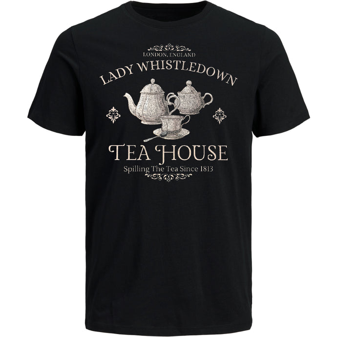 Bridgerton - Lady Whistledown Tea House Black T-Shirt