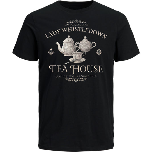 Bridgerton - Lady Whistledown Tea House Black T-Shirt