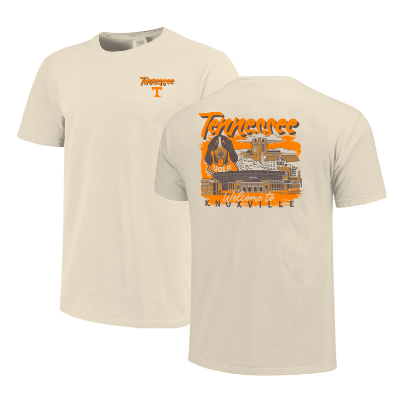 Load image into Gallery viewer, Tennessee Volunteers - Hand Drawn Campus Stack Comfort Color Short Sleeve T-shirt
