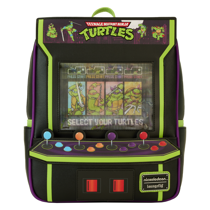 Load image into Gallery viewer, Loungefly Teenage Mutant Ninja Turtles 40th Anniversary Vintage Arcade Lenticular Glow Mini Backpack
