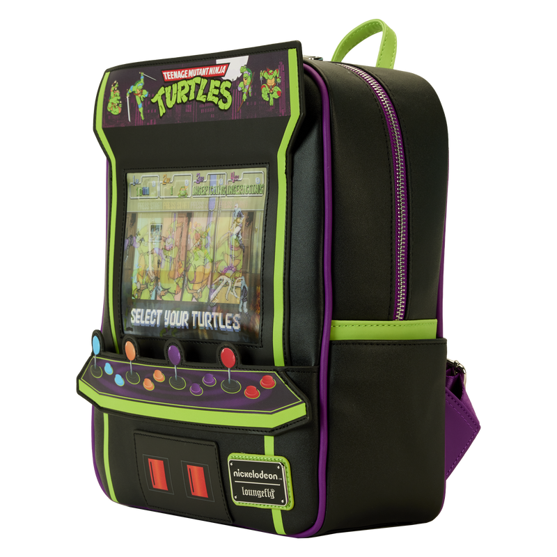 Load image into Gallery viewer, Loungefly Teenage Mutant Ninja Turtles 40th Anniversary Vintage Arcade Lenticular Glow Mini Backpack
