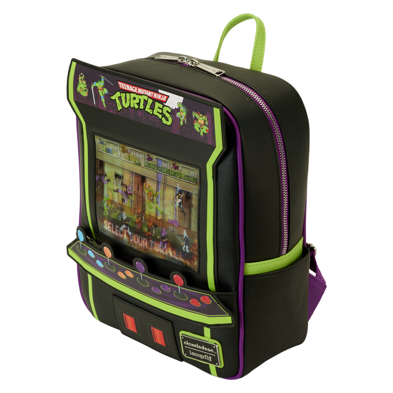 Load image into Gallery viewer, Loungefly Teenage Mutant Ninja Turtles 40th Anniversary Vintage Arcade Lenticular Glow Mini Backpack
