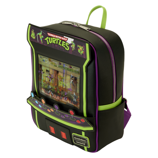 Loungefly Teenage Mutant Ninja Turtles 40th Anniversary Vintage Arcade Lenticular Glow Mini Backpack