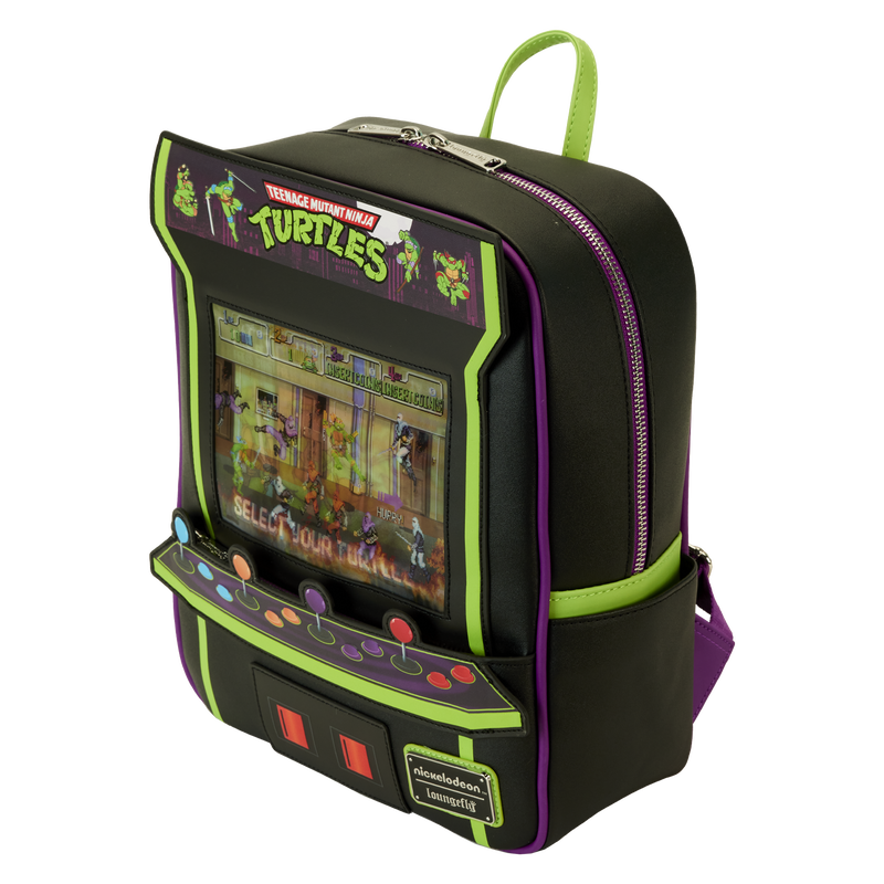 Teenage Mutant Ninja Turtles 40th Anniversary Vintage Arcade Lenticular Glow Mini Backpack