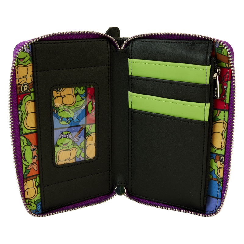 Load image into Gallery viewer, Loungefly Teenage Mutant Ninja Turtles 40th Anniversary Vintage Arcade Lenticular Glow Zip Around Wallet
