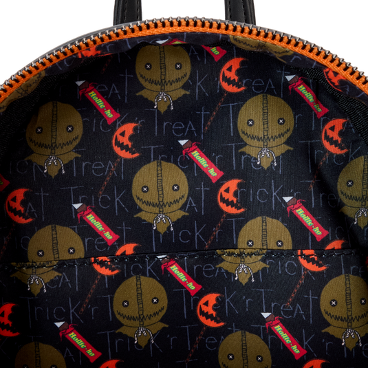 Loungefly Trick 'R Treat Flaming Pumpkin Head Sam Light Up Glow Mini Backpack