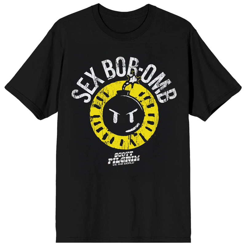 Load image into Gallery viewer, Bioworld Scott Pilgrim vs. The World $ex Bob Omb Adult Black Crew Neck Short Sleeve Tee T-Shirt
