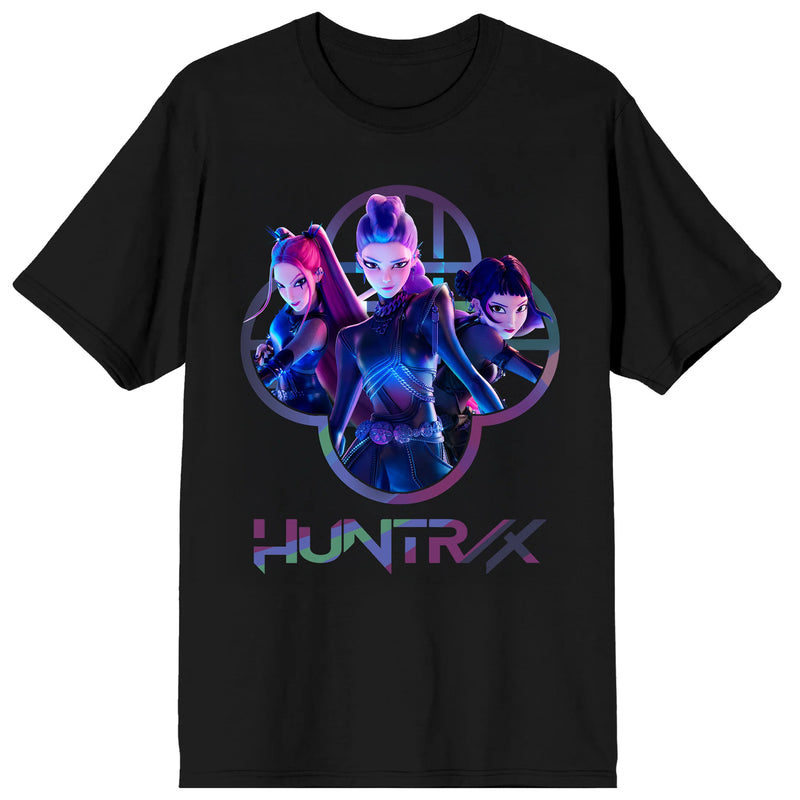Cargue la imagen en el visor de la galería, K-Pop Demon Hunters - Huntrix Capture Color Adult Black Crew Neck Short Sleeve T-Shirt
