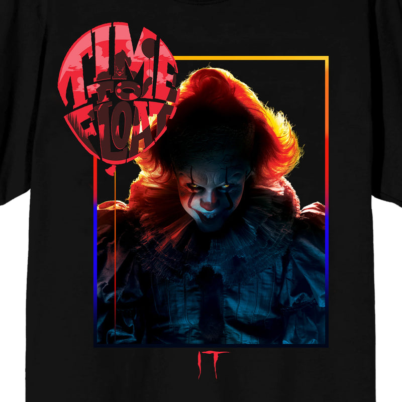 Chargez l'image dans la visionneuse de la galerie, Bioworld It Chapter 2 Movie 2019 Pennywise Time To Float Crew Neck Short Sleeve Men's Black T-shirt
