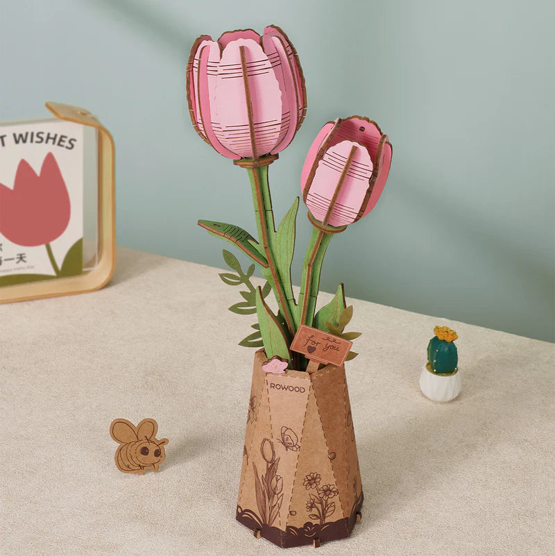 Load image into Gallery viewer, Robotime Rowood - DIY Wooden Flower Bouquet 3D Wooden Puzzle Figure
