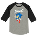 Sonic Gray/Black Raglan Tee Kid Long Sleeve