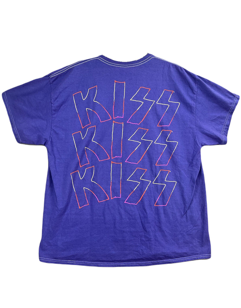 Cargue la imagen en el visor de la galería, Kiss Spiderweb Oversized Graphic Tee One Size Purple T-Shirt
