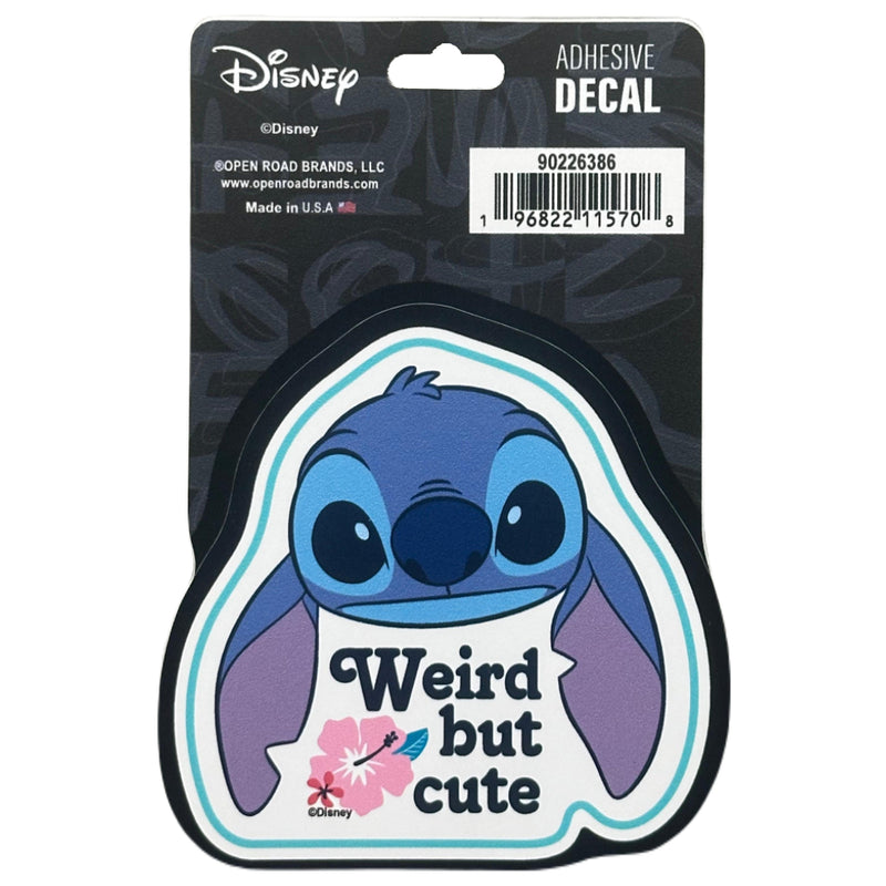 Chargez l&#39;image dans la visionneuse de la galerie, Open Road Brands: Disney Lilo &amp; Stitch - Weird But Cute Adhesive Decal
