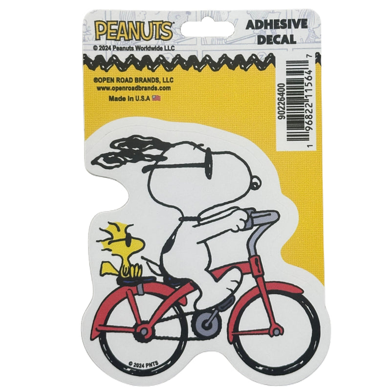 Cargue la imagen en el visor de la galería, Open Road Brands:  Peanuts Snoopy and Woodstock Biking Adhesive Decal
