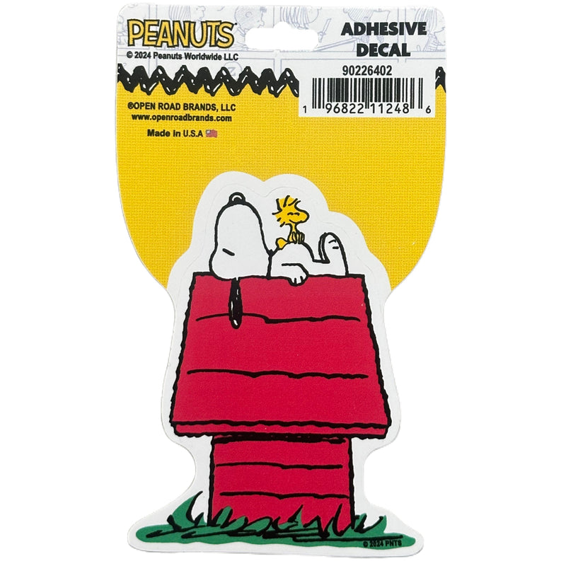 Cargue la imagen en el visor de la galería, Open Road Brands:  Peanuts Snoopy and Woodstock Dog House Adhesive Decal
