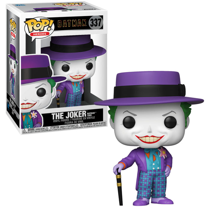 Funko POP! Héros : Batman 1989 – Le Joker avec chapeau (les styles peuvent varier) (avec Chase)