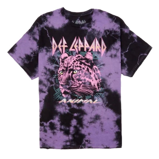 Def Leppard - Black Purple Tie Dye T-Shirt