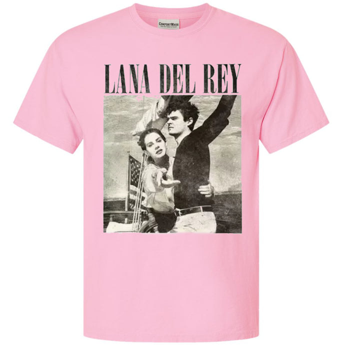 Lana Del Rey - Lana Del Rey & Norman Rockwell Pink Comfort Color T-shirt