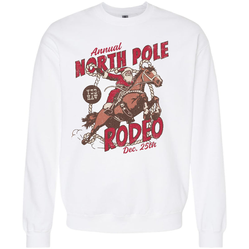 Load image into Gallery viewer, North Pole Rodeo - Cowboy Santa Sweatshirt
